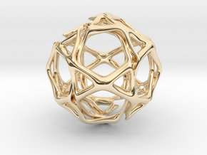 Icosidodecahedron Twisted members  in 14k Gold Plated Brass