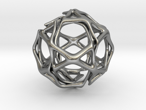 Icosidodecahedron Twisted members  in Natural Silver