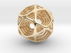 Icosidodecahedron Nested  in 14k Gold Plated Brass