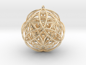 Stellated Vector Equilibrium 17 Ring Pendant 2.5"  in 14K Yellow Gold
