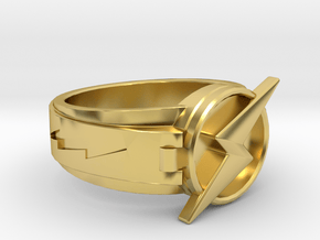 wally west flash ring size12 21.5mm in Polished Brass