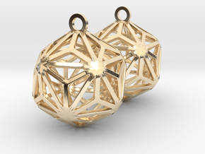 Triakis Icosahedron Earrings in 14k Gold Plated Brass