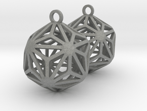Triakis Icosahedron Earrings in Gray PA12