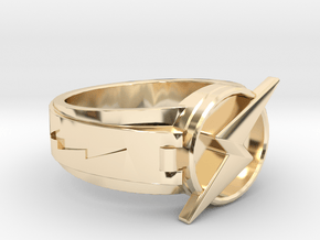 wally west flash ring size12 21.5mm in 14k Gold Plated Brass