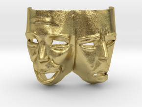 Theater Masks in Natural Brass