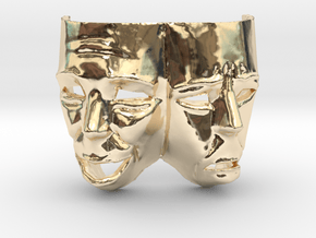 Theater Masks in 14K Yellow Gold