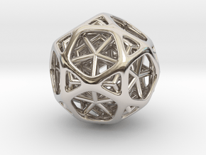 Nested dodeca & Icosa inside Icosidodecahedron in Platinum