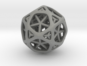 Nested dodeca & Icosa inside Icosidodecahedron in Gray PA12