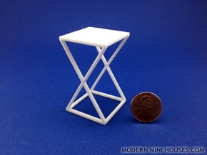 Xtra Side Table 1:12 scale in White Processed Versatile Plastic