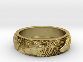 Wolf Ring in Natural Brass: 7.25 / 54.625