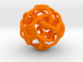 Cubic Octahedral Symmetry Perforation Type 1 in Orange Processed Versatile Plastic