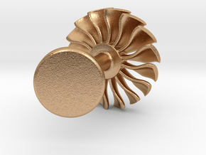 Airliner engine fan cufflink in Natural Bronze
