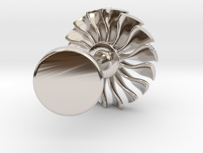 Airliner engine fan cufflink in Platinum