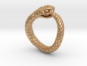Ouroboros Snake Ring in Natural Bronze: 2 / 41.5
