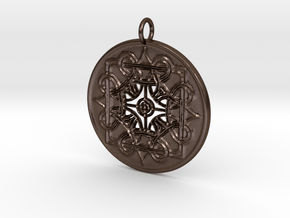 Terslev Motif Pendant in Polished Bronze Steel