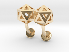 Icosahedron Cufflinks in 14k Gold Plated Brass