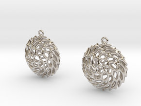 Earrings Hueso 2215 in Rhodium Plated Brass