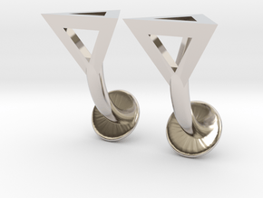 Tetrahedron Cufflinks in Rhodium Plated Brass