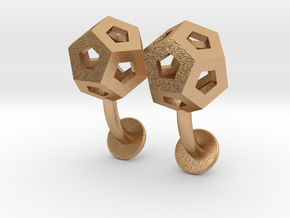 Dodecahedron Cufflinks in Natural Bronze