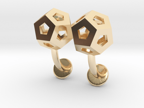 Dodecahedron Cufflinks in 14k Gold Plated Brass