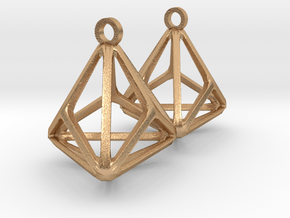 Triakis Tetrahedron Earrings in Natural Bronze