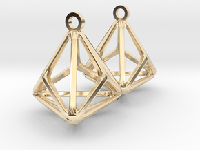 Triakis Tetrahedron Earrings in 14k Gold Plated Brass