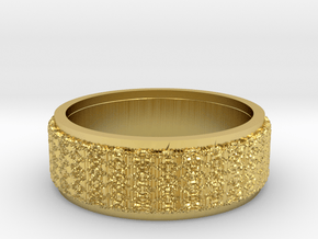 Vintage pattern ring Size 6.5 in Polished Brass