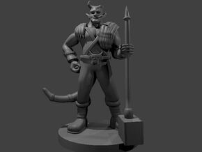Tiefling Male Barbarian in Smooth Fine Detail Plastic