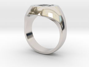 Initial Ring "B" in Platinum