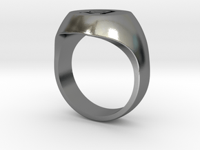 Initial Ring "A" in Polished Silver
