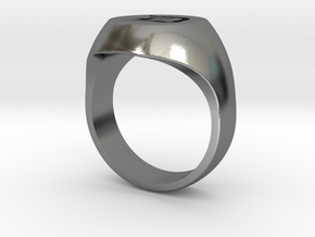Initial Ring "D" in Polished Silver