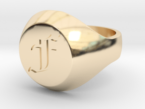 Initial Ring "F" in 14K Yellow Gold