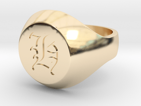 Initial Ring "H" in 14K Yellow Gold