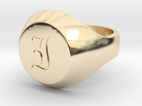 Initial Ring "I" in 14k Gold Plated Brass