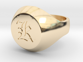 Initial Ring "K" in 14K Yellow Gold