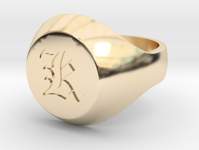 Initial Ring "K" in 14k Gold Plated Brass