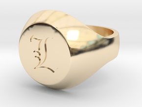 Initial Ring "L" in 14K Yellow Gold