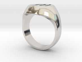 Initial Ring "M" in Platinum