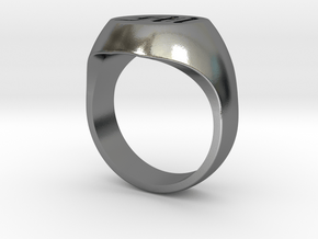 Initial Ring "M" in Polished Silver