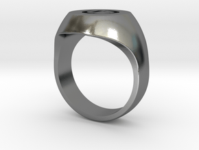 Initial Ring "O" in Polished Silver
