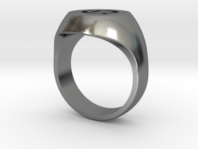 Initial Ring "Q" in Polished Silver