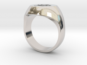 Initial Ring "S" in Rhodium Plated Brass