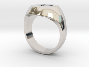 Initial Ring "V" in Platinum