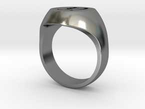 Initial Ring "Y" in Polished Silver