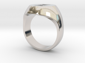 Initial Ring "Z" in Rhodium Plated Brass