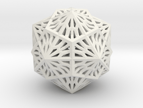 Icosahedron Dodecahedron Compound in White Natural Versatile Plastic