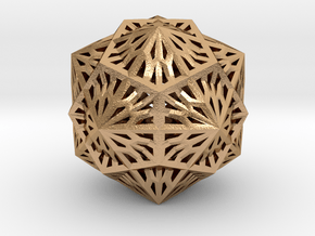 Icosahedron Dodecahedron Compound in Natural Bronze