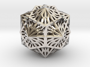 Icosahedron Dodecahedron Compound in Platinum
