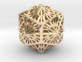 Icosahedron Dodecahedron Compound in 14k Gold Plated Brass