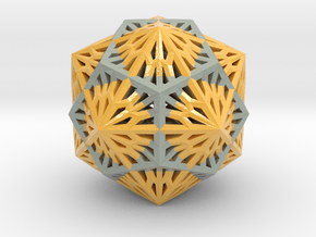 Icosahedron Dodecahedron Compound in Glossy Full Color Sandstone